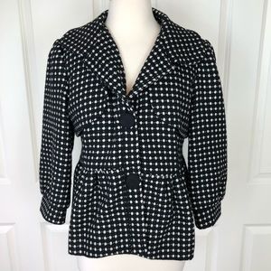 Hazel Anthropologie Coat Large Wool Jacket polka